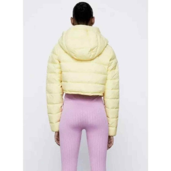 NWT ZARA PUFFER JACKET WATER REPELLENT CROP PUFFY JACKET CROPPED COAT XS - Picture 9 of 16